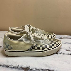 Vans old skool translucent white and black checkered size 11